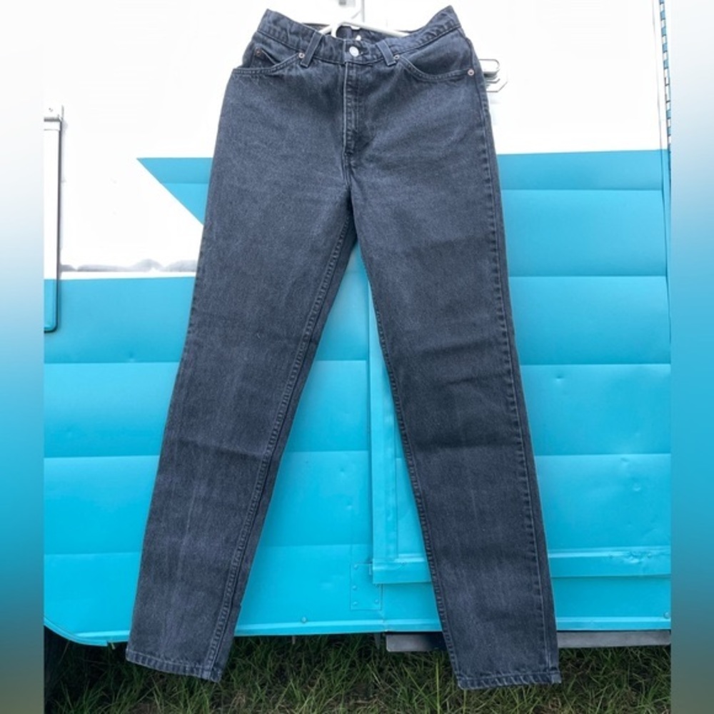 Vintage Levi’s 912 90’s Jeans Black Denim Orange Tab Size 28” Slim Fit Tapered